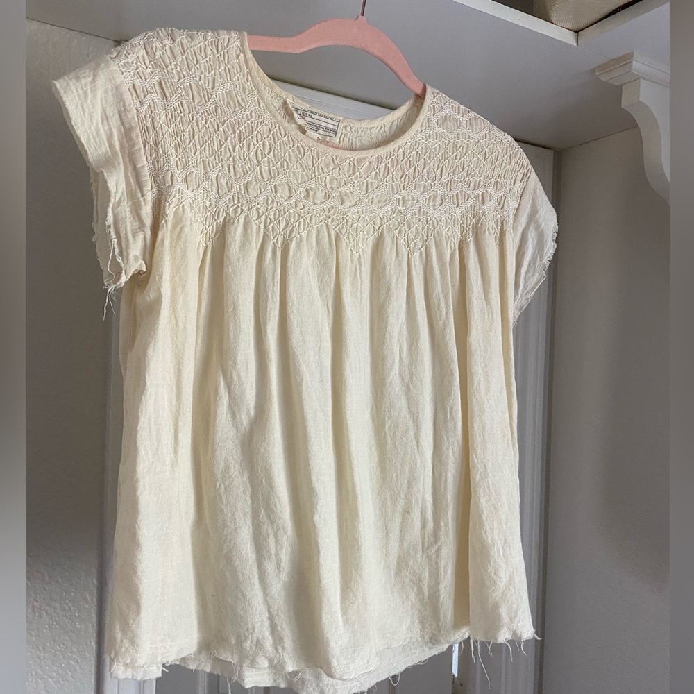 Current Elliot cotton cream top